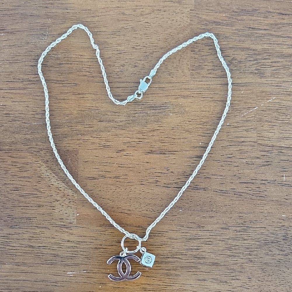 CHANEL GWP Gold Logo Charm Necklace NWOT